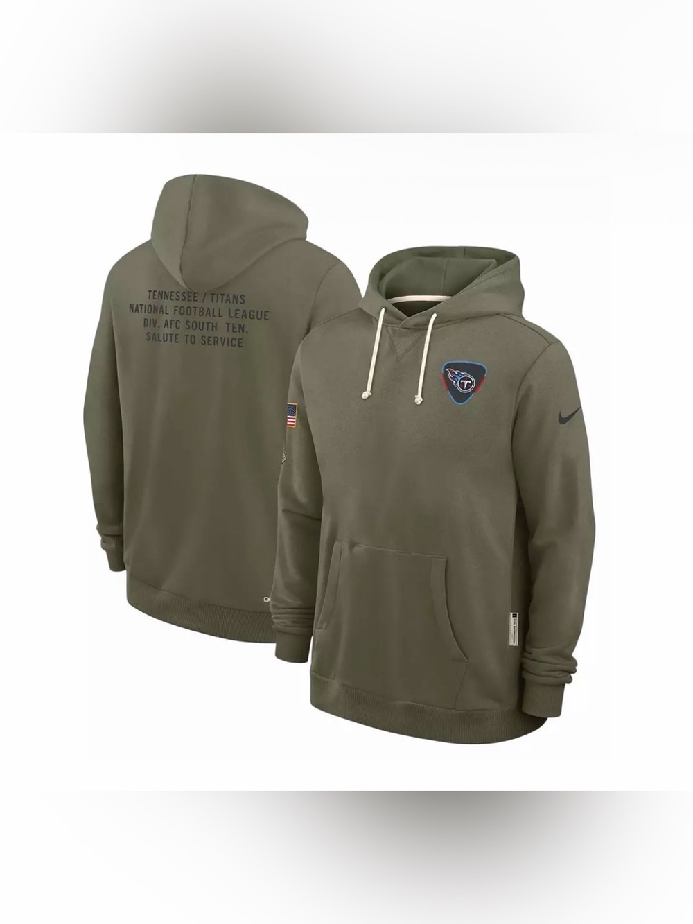 Nike Tennessee Titans Salute to Service 2025 Olive Green NFL Hoodie Men’s Sz: S - Picture 2 of 5